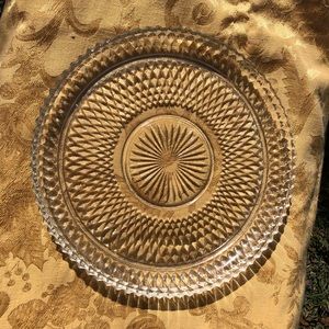 Vintage pressed glass serving platter